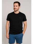 Thomas Jeans egyszínű fekete póló, kerek nyakú
