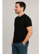 Thomas Jeans egyszínű fekete póló, kerek nyakú