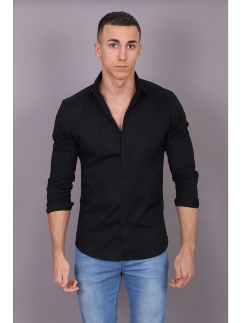 Thomas Jeans éjfekete hosszú ujjú ing slim fit