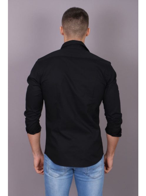 Thomas Jeans éjfekete hosszú ujjú ing slim fit