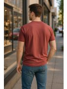 Thomas Jeans kis feliratos mályva színű kerek nyakú póló