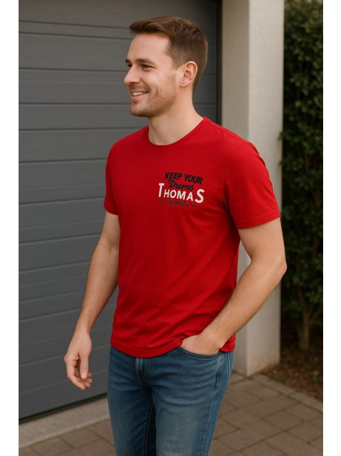 Červené tričko Thomas Jeans Keep your dreams