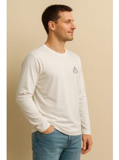 Thomas Jeans fehér hosszú ujjú kerek nyakú póló