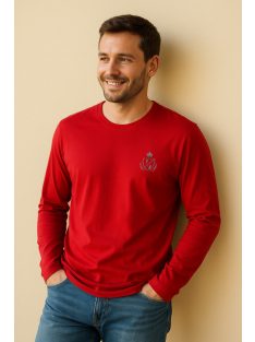 Thomas Jeans piros hosszú ujjú, kerek nyakú póló