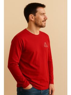 Thomas Jeans piros hosszú ujjú, kerek nyakú póló