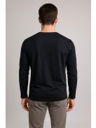 Thomas Jeans fekete hosszú ujjú kerek nyakú póló