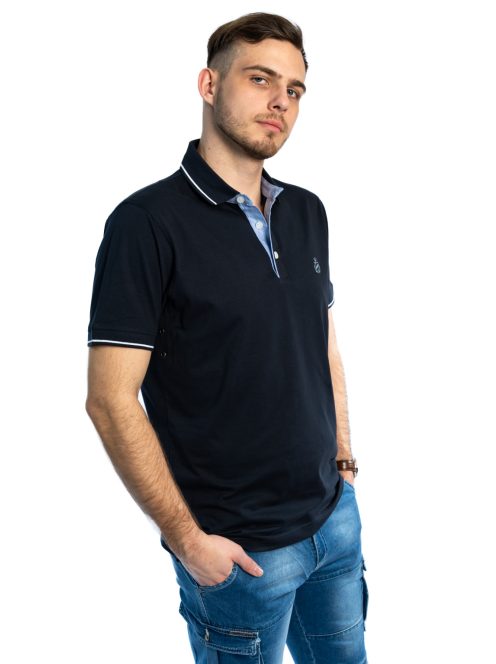 Polo tričko Thomas Jeans s golierom a tmavomodrými gombíkmi