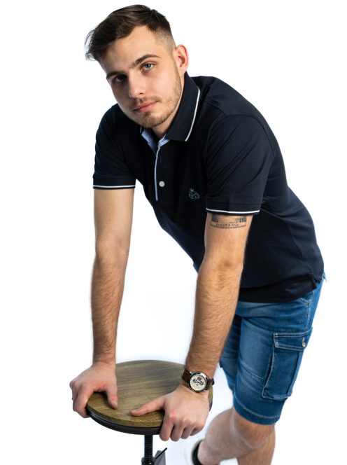 Thomas Jeans galléros póló sötétkék ringlis