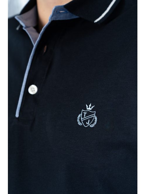 Thomas Jeans galléros póló sötétkék ringlis