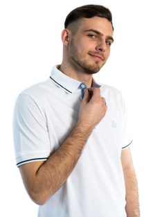 Thomas Jeans galléros póló fehér ringlis