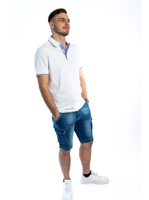 Thomas Jeans galléros póló fehér ringlis