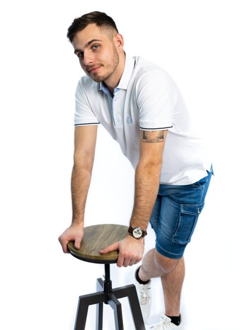 Thomas Jeans galléros póló fehér ringlis