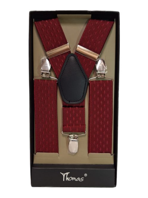 Thomas Jeans nadrágtartó bordó mintával