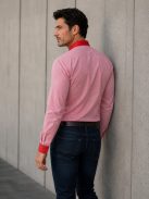 Thomas Jeans body fit férfi ing piros-fehér aprókockás