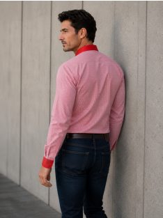 Thomas Jeans body fit férfi ing piros-fehér aprókockás