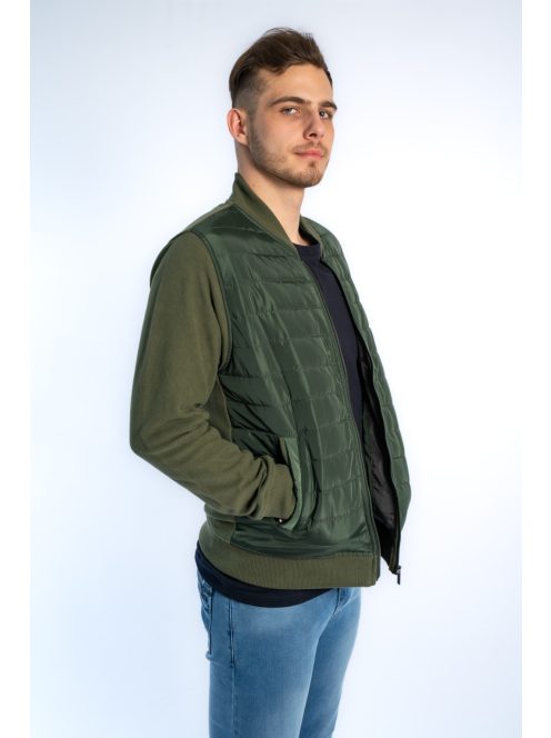 Thomas Jeans steppelt elejű kardigán zöld