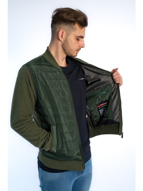 Thomas Jeans steppelt elejű kardigán zöld