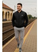 Pánsky kardigán Thomas Jeans s prešívaným predným dielom, čierny