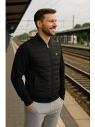 Pánsky kardigán Thomas Jeans s prešívaným predným dielom, čierny