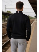 Pánsky kardigán Thomas Jeans s prešívaným predným dielom, čierny