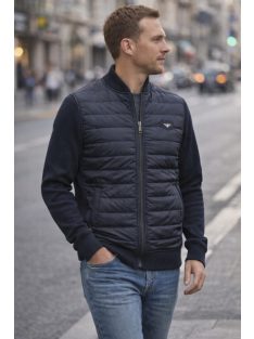 Thomas Jeans kardigán s prešívaným predným dielom v tmavomodrej farbe