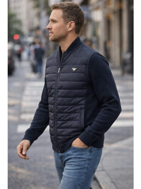 Thomas Jeans kardigán s prešívaným predným dielom v tmavomodrej farbe