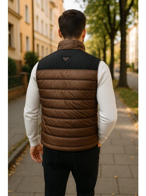 Prešívaná vesta Thomas Jeans v hnedej farbe