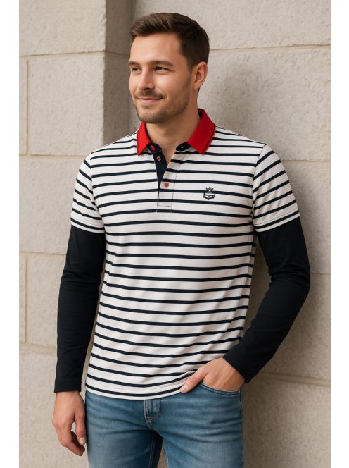 Thomas Jeans hosszú ujjú csíkos galléros