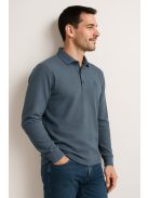 Thomas Jeans tričko s dlhými rukávmi a golierom, tmavomodré