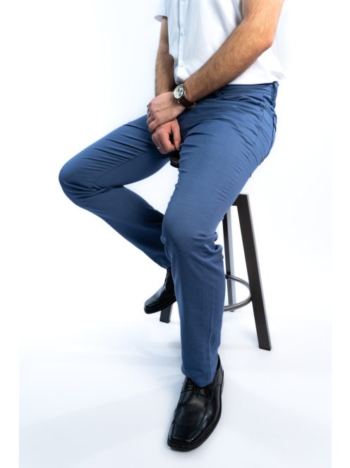 Nohavice Thomas Jeans z lesklého materiálu v odtieni modrej