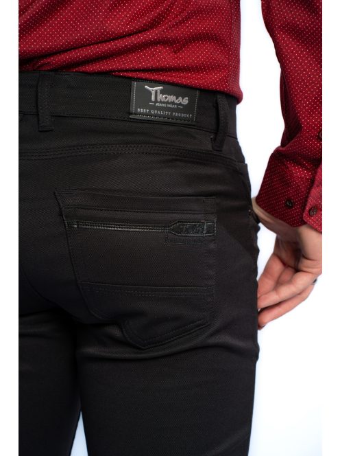 Nohavice Thomas Jeans z lesklého materiálu, čierne
