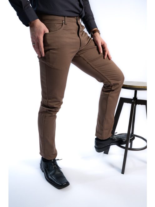 Nohavice Thomas Jeans z lesklého materiálu, hnedé