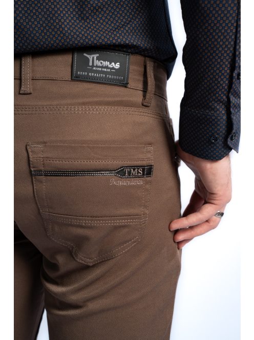 Nohavice Thomas Jeans z lesklého materiálu, hnedé