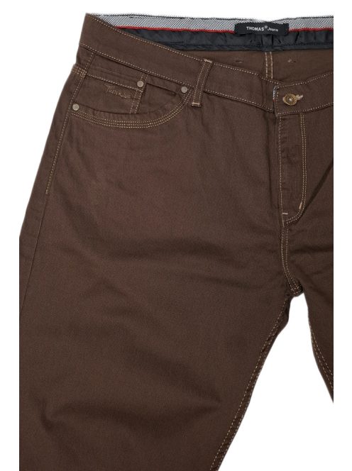 Hnedé plátené nohavice Thomas Jeans