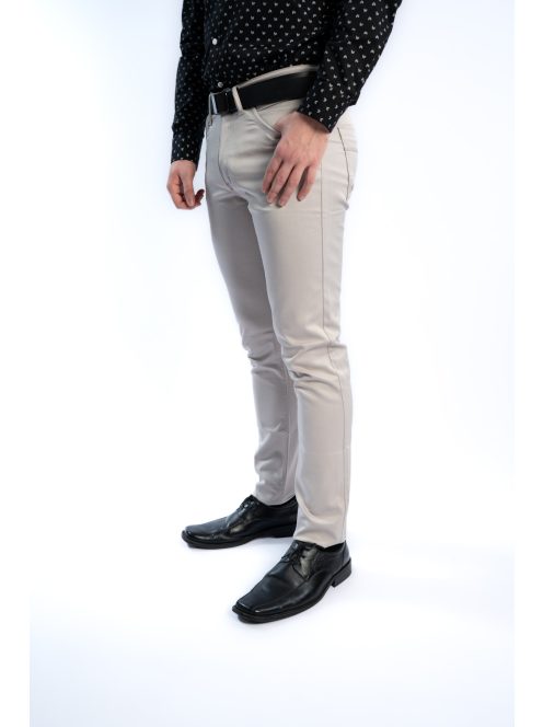Nohavice Thomas Jeans z lesklého materiálu v svetlo béžovej