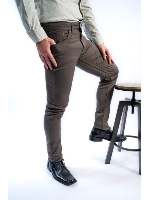 Nohavice Thomas Jeans z lesklého materiálu v zeleno-sivej farbe