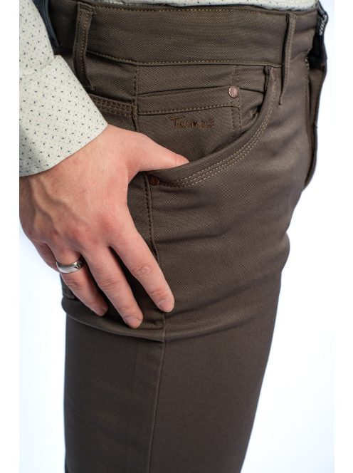 Thomas Jeans fényes anyagú nadrág zöldes barna