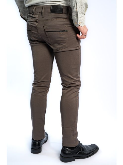 Nohavice Thomas Jeans z lesklého materiálu v zeleno-sivej farbe