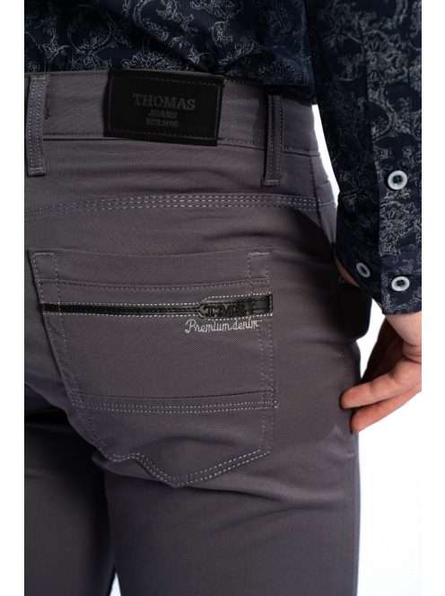 Nohavice Thomas Jeans z lesklého materiálu v šedej farbe