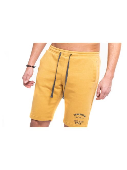 Bavlnené šortky Thomas Jeans v horčicovo žltej farbe
