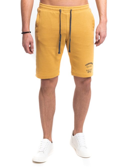Bavlnené šortky Thomas Jeans v horčicovo žltej farbe