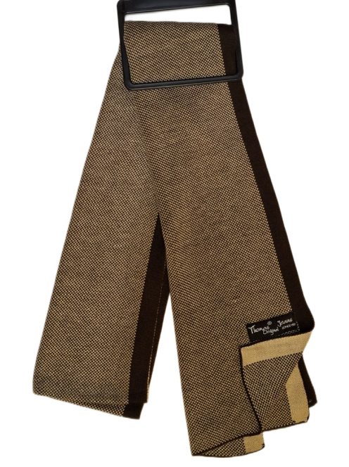 Šál Thomas Jeans v béžovej farbe s čiernymi pruhmi