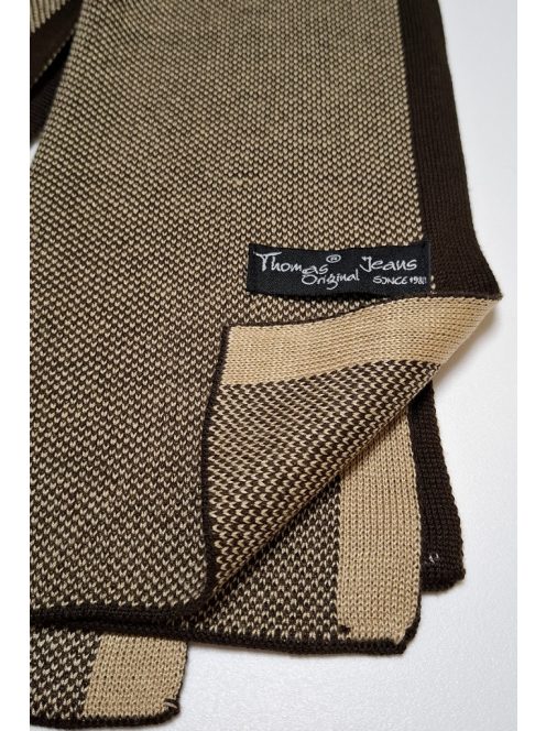 Thomas Jeans sál bézs fekete csíkkal