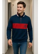 Thomas Jeasn pulóver kék piros csíkkal