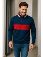 Thomas Jeasn pulóver kék piros csíkkal