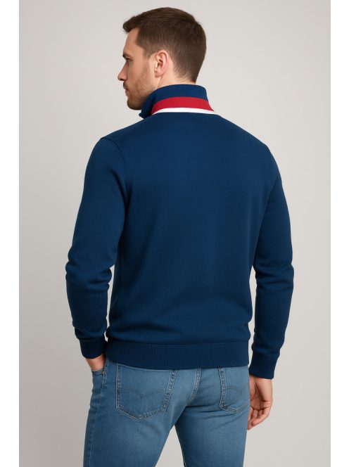 Thomas Jeasn pulóver kék piros csíkkal