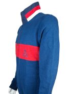 Thomas Jeasn pulóver kék piros csíkkal