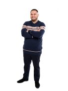 Pánsky sveter Thomas Jeans s béžovými pruhmi