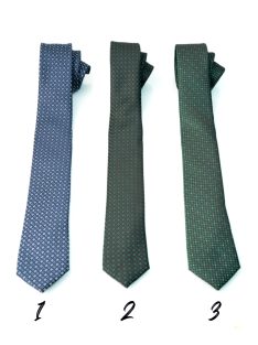 Nyakkendő kék mintás, sötétzöld és zöld mintás