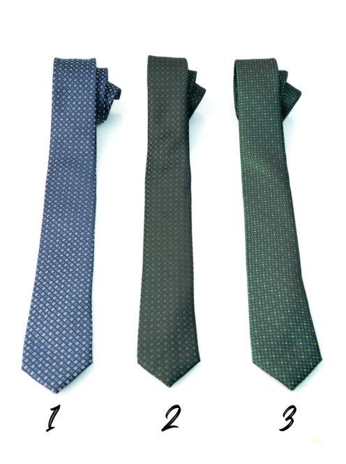 Nyakkendő kék mintás, sötétzöld és zöld mintás